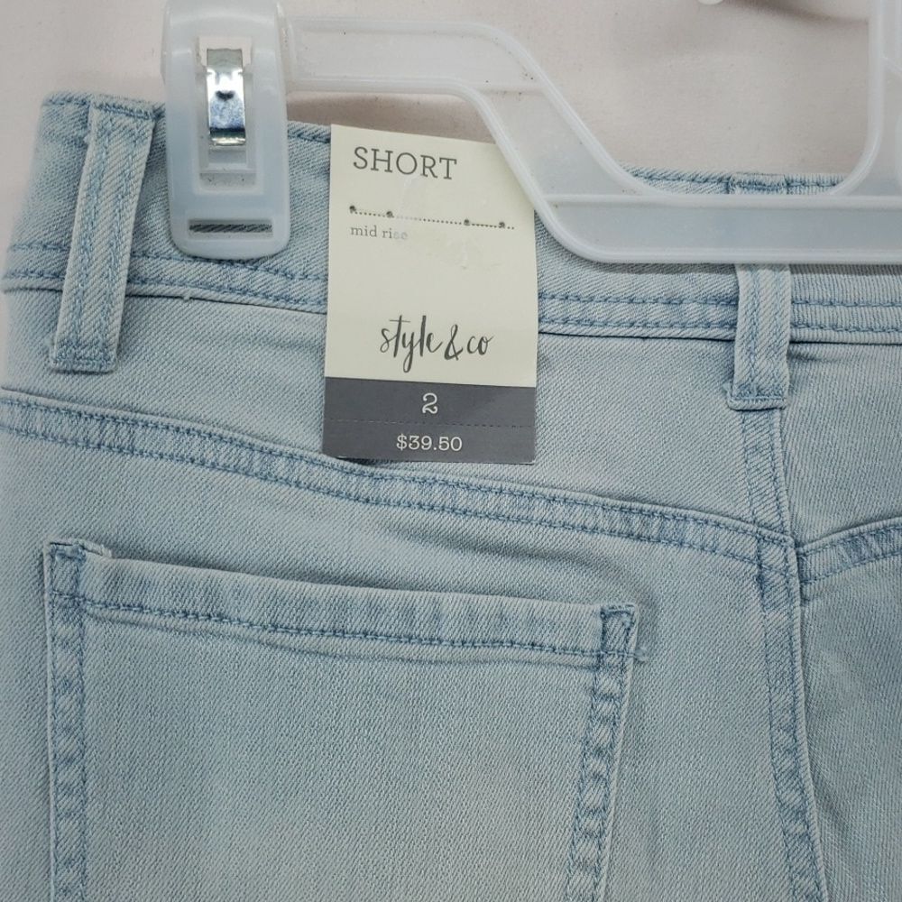 Style & Co Mid Rise Shorts Size 2 Casual Denim Summer (AM) - Picture 8 of 9